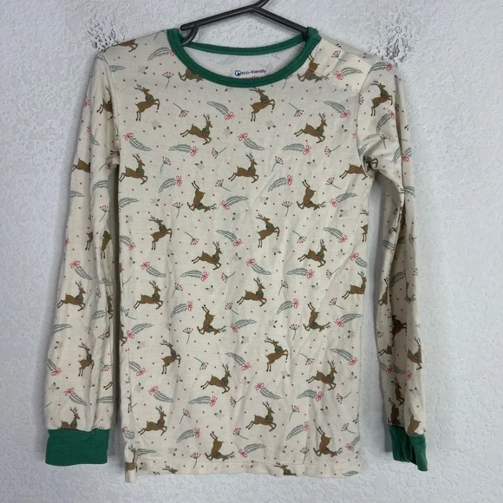 Magnetic Me Pajama Top Unisex Size 5Y Reindeer Print Long Sleeve Modal Christmas